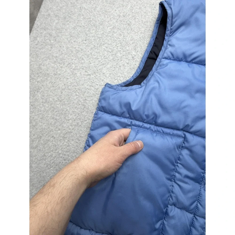 Polo Jeans Co Ralph Lauren Vest‎ Mens Medium Blue Quilted Snap Puffer Outdoor